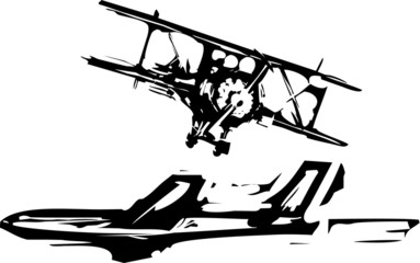 Woodcut Airplanes