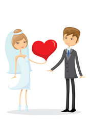 Набор свадебных фотографий, невесты и жениха в любви, вектор