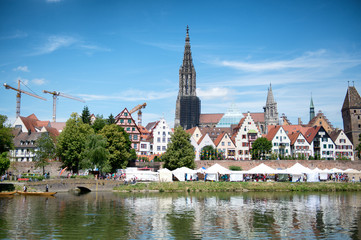 Fototapeta premium Ulm Munster during International Danube Festival