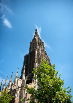 Ulmer Munster (Minster) tower in Ulm, Germany