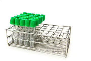 medical blood tube, test tube in rack for laboratory