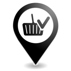 valider le panier sur symbole localisation noir