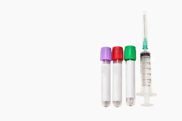 medical blood tube collection laboratory on white 