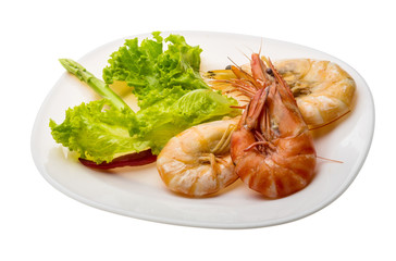 Boiled king prawns