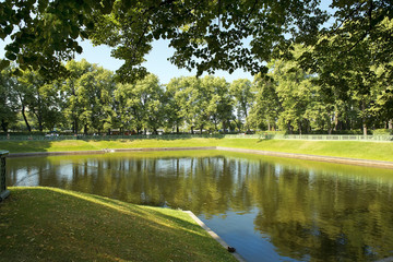 pond in the Summer Garden, Saint Petersburg, Russia