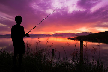 
Fishing in sunset