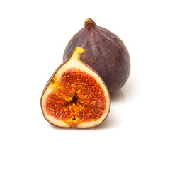 Fresh turkish figs isolated on a white studio background.
