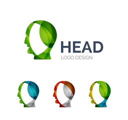 Fototapeta premium Human head logo design made of color pieces