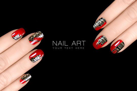 Leopard and Tiger Nail Art. Nail Polish Stickers. Animal Print