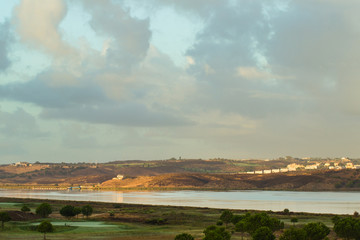 Fototapeta premium Guadiana River on a cloudy morning