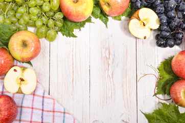 Grapes and apples