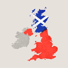 Map of United Kingdom with Crack