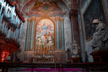 Fototapeta na wymiar Inside the church of Santa Maria degli Anegeli.