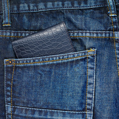 Wallet in a back pocket of a jeans