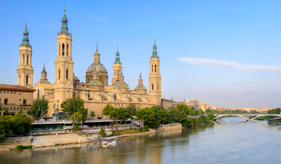 Fototapeta na wymiar View of Basilica Pilar in Zaragoza , Spain.
