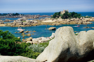 granito scogliere costa brettone francia