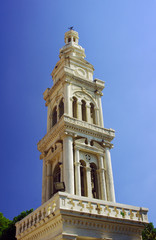 Fototapeta na wymiar Bell Tower Orthodox Church on the island of Rhodes .