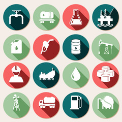 Oil industry icons set