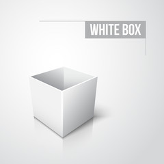 Empty white box with shadow and reflection