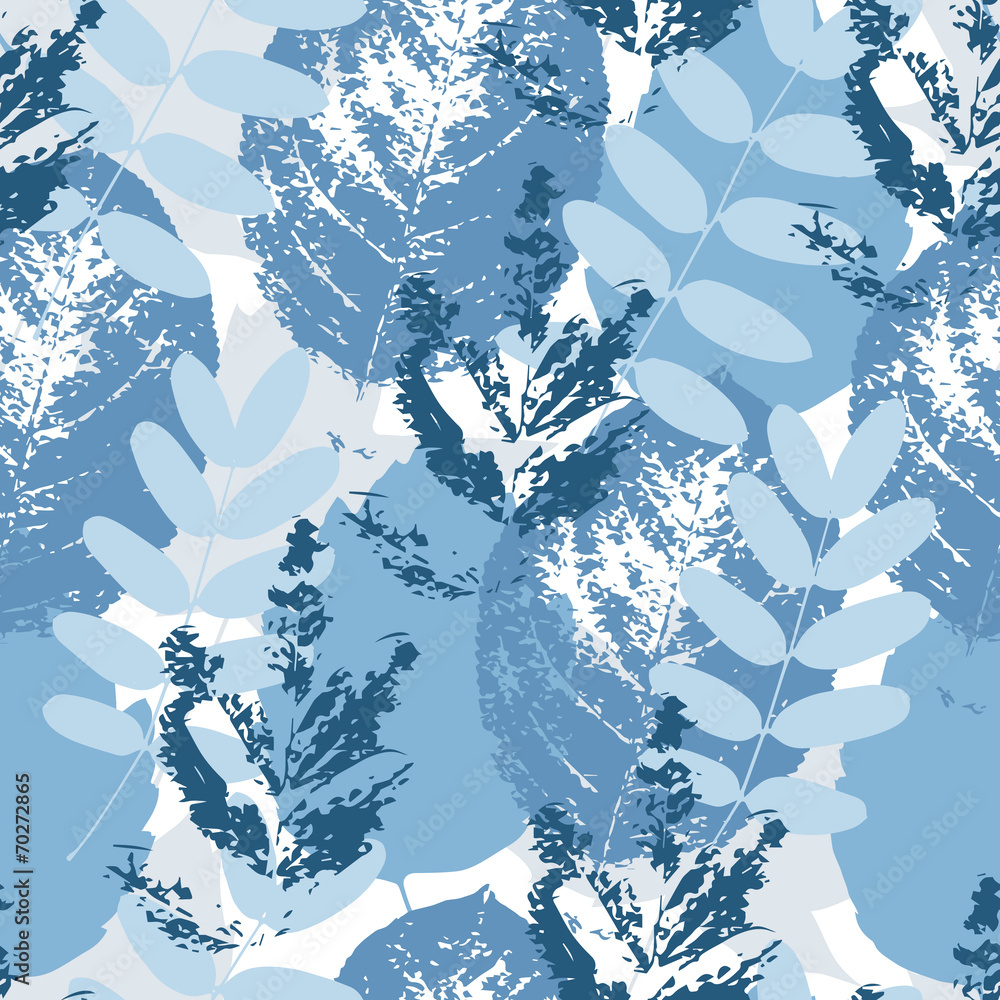 Sticker Blue leaves pattern