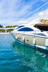 Luxury yacht at the port