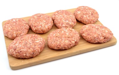 raw minced meat for pork chops