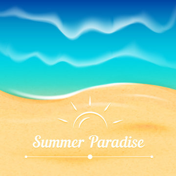 Summer vector background with sea view.