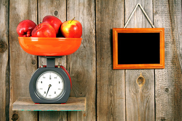 Apples on scales