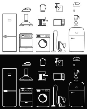 Icons of household appliances