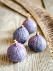 Ripe figs on the wooden table