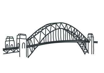 Sydney harbour bridge drawing - obrazy, fototapety, plakaty