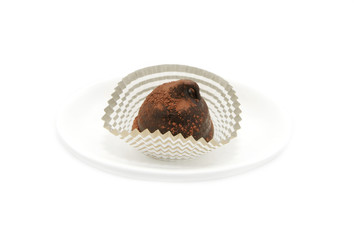 chocolates on white background