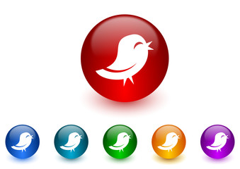 twitter internet icons colorful set
