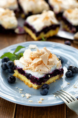 Blueberry cake with the addition of meringue
