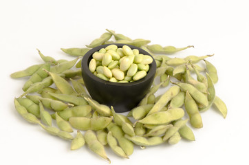 Green soybean, the pigeon pea or genus Cajanus.