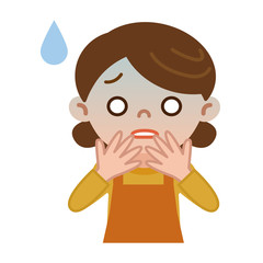 失敗して顔色が悪い主婦