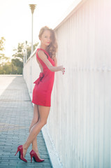 woman in a morning backlight