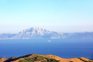 Landscape of North Africa from the Gibraltar Rock.