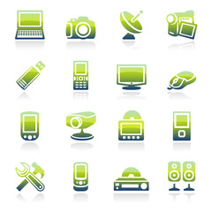 Electronics green icons.