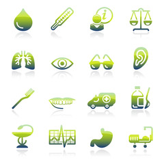 Medicine green icons.