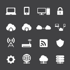 Network and cloud computing icons