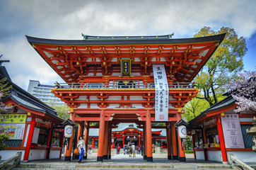Obraz premium tsuta shrine , one of the oldest shrine in Japan. 