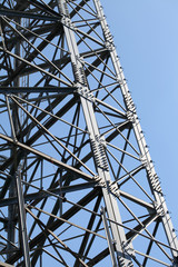 steel framework against a blue sky
