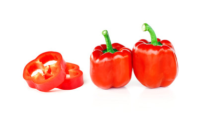 red pepper on white background