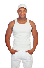 Handsome guy dressed in white