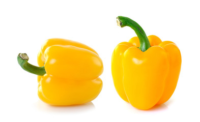 sweet yellow pepper isolated on white background