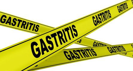Гастрит (gastritis). Желтая оградительная лента