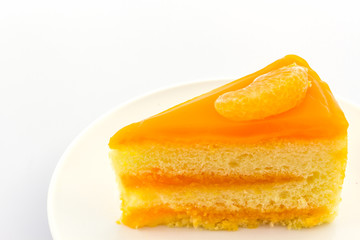 Naklejka na ściany i meble Oranges cake slice,fruit cake.