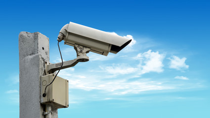 Naklejka na ściany i meble CCTV security camera outdoor