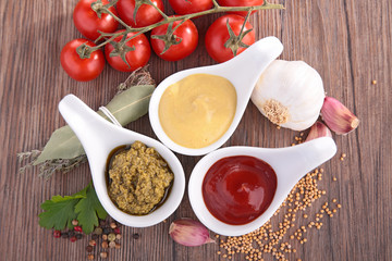 ketchup,mayo and mustard